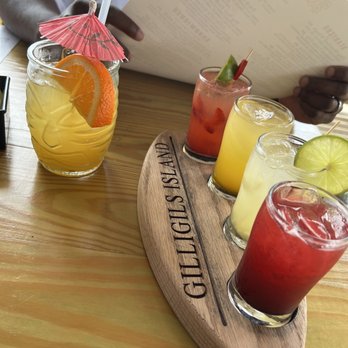 GilliGil's Island - Margarita Flight- Blackberry, Pineapple, Mango, Strawberry  Blackberry was my favorite - New American Near Me - Slidell, Louisiana