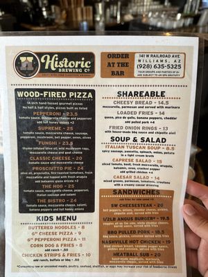 Menu photo 2 Historic Barrel House - Williams Williams, AZ Menu photo 2 Historic Barrel House - Williams Williams, AZ
