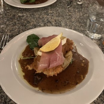 Petit Valentien - Veal Milanese , Warm Brie and Prosciutto - French Near Me - Santa Barbara, California Petit Valentien - Veal Milanese , Warm Brie and Prosciutto - French Near Me - Santa Barbara, California