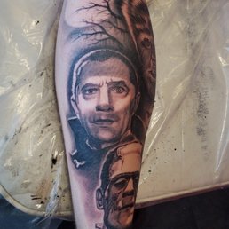 Black and grey wolf man, Dracula and Frankenstein's monster by Jason.