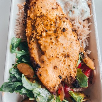 Alltown Fresh - Mediterranean Chicken with Tzatziki, Salad and Rice Pilaf - Coffee & Tea Near Me - Plymouth, Massachusetts
