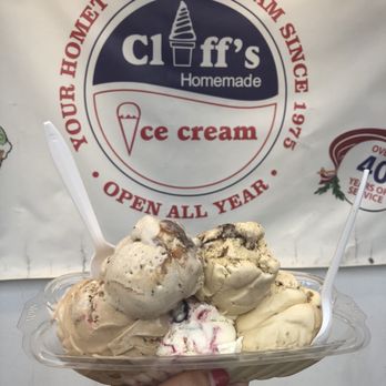Cliff's Homemade Ice Cream - Sampler - Ice Cream & Frozen Yogurt Near Me - Ledgewood, New Jersey Cliff's Homemade Ice Cream - Sampler - Ice Cream & Frozen Yogurt Near Me - Ledgewood, New Jersey