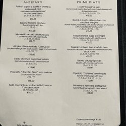 Buca di Sant'Antonio - Menu: Appetizers and First Courses