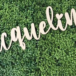 America's Favors - Large backdrop name sign cut up to 48" wide!