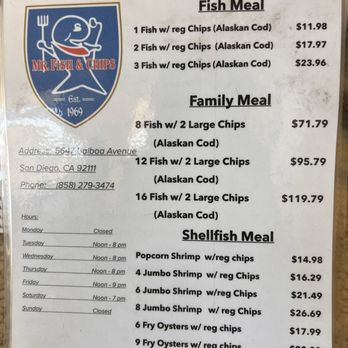 Mr. Fish and Chips - Menu - Fish & Chips Near Me - San Diego, California