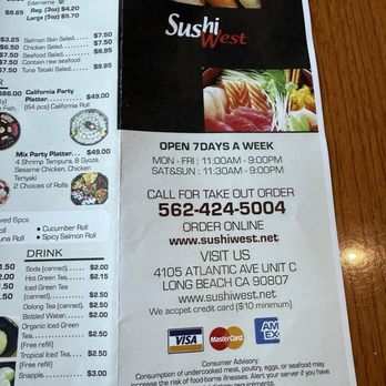 Sushi West - Sushi Bars Near Me - Long Beach, California