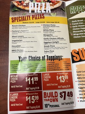 Menu photo 4 The Pizzeria Factory Winnetka, CA