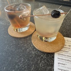 sangfroid distilling - Fig old fashioned and cherry blossomed themed cocktail