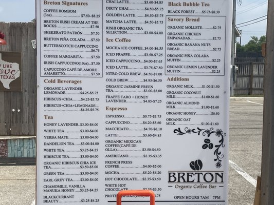 Menu photo 2 Breton Organic Coffee Bar San Antonio, TX Menu photo 2 Breton Organic Coffee Bar San Antonio, TX
