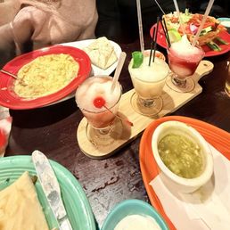 Margarita flight, green chili soup, and taco salad! Margarita flight, green chili soup, and taco salad!