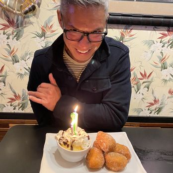 Noelani's Island Grill - Complimentary birthday DESSERT of MALASADAS & Vanilla Heavenly Ice Cream - Hawaiian Near Me - San Carlos, California Noelani's Island Grill - Complimentary birthday DESSERT of MALASADAS & Vanilla Heavenly Ice Cream - Hawaiian Near Me - San Carlos, California