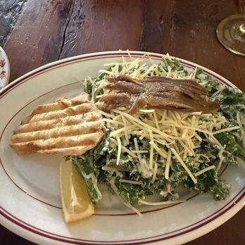 Fountain Cafe - Kale Caesar with extra anchovies! Not for everyone, but wow it's delicious! - New American Near Me - Port Townsend, Washington