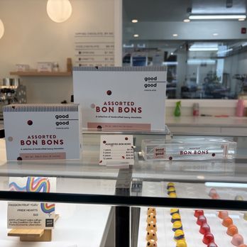 Good Good Chocolate - Inside store/packaging for bon bons - Chocolatiers & Shops Near Me - Philadelphia, Pennsylvania Good Good Chocolate - Inside store/packaging for bon bons - Chocolatiers & Shops Near Me - Philadelphia, Pennsylvania