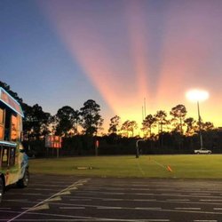Beautiful sunset for Friday night football