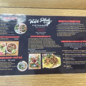 Viet Pho Restaurant - Menu front - Noodles Near Me - Vallejo, California Viet Pho Restaurant - Menu front - Noodles Near Me - Vallejo, California