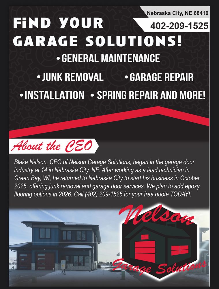 Nelson Garage Solutions - Garage Door Contractor in Nebraska City, NE