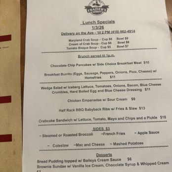 Frazier's On the Avenue - Lunch menu - American Near Me - Baltimore, Maryland Frazier's On the Avenue - Lunch menu - American Near Me - Baltimore, Maryland