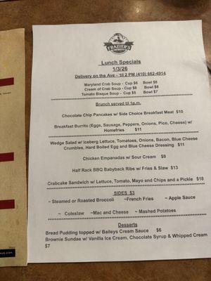 Menu photo 1 Frazier's On the Avenue Baltimore, MD Menu photo 1 Frazier's On the Avenue Baltimore, MD
