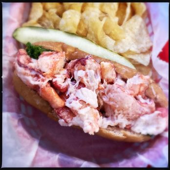 Gilbert's Chowder House - Maine lobster roll (comes with chips & a pickle) - Seafood Near Me - Portland, Maine