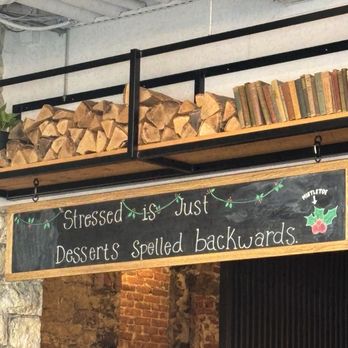 Feller - Sign on entry, made me giggle- and also encouraged to order a dessert! - New American Near Me - Stillwater, Minnesota