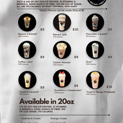 Shakes menu