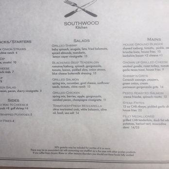 Southwood Kitchen - Lunch menu - Seafood Near Me - Daphne, Alabama