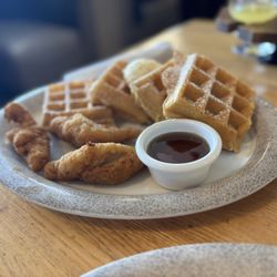 The dudes chicken and waffles 9/10 on 4/20.