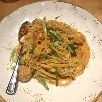 Kitchen Social - Blackened Shrimp Capellini: $13 - Cocktail Bars Near Me - Columbus, Ohio
