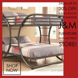 J&M Furniture & Mattress - You Would not Believe This Deal for this 2-Story, Full Size Bunkie Ensemble.. Supa Strong and Durable.  Call Me Now, Lets Make a Deal Today