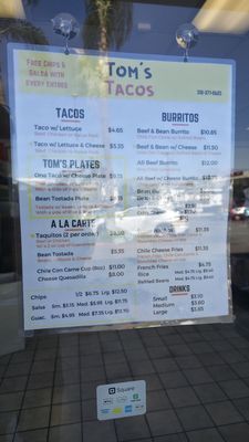 Menu photo 1 Tom's Tacos Torrance, CA Menu photo 1 Tom's Tacos Torrance, CA