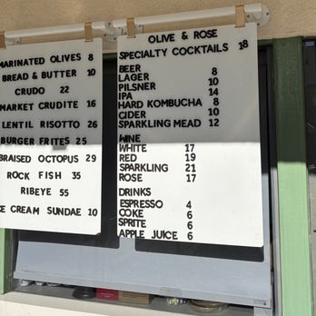 Olive & Rose - Walk up menu - French Near Me - Long Beach, California