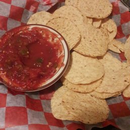 Nachos... just store bought chips and salsa. Nachos... just store bought chips and salsa.