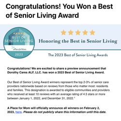 5th Year in a row winner for Best in Senior Living 2023