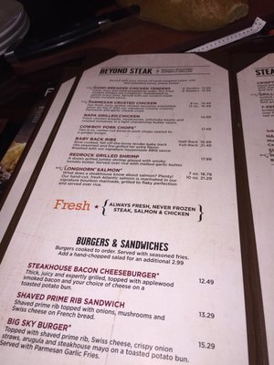 Menu photo 2 LongHorn Steakhouse Columbus, OH