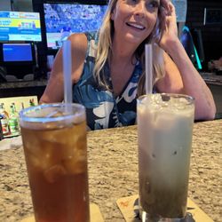The Grand Inn - Nancy serves up our Malibu & Coke and Mudslide ($13 for both, very reasonable)