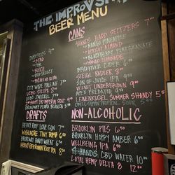 The Improv Shop - Beer menu