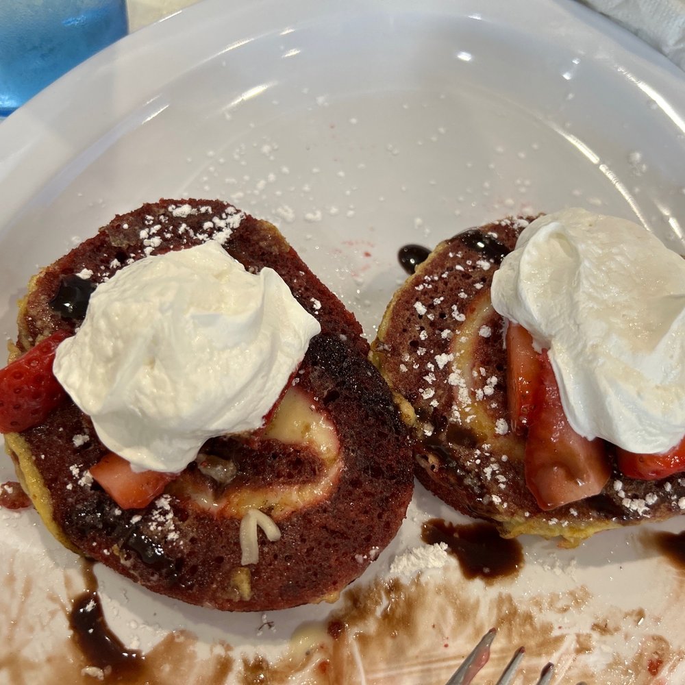 Lincoln Square Pancake House - This was the red velvet French toast. - New American Near Me - Westfield, Indiana Lincoln Square Pancake House - This was the red velvet French toast. - New American Near Me - Westfield, Indiana