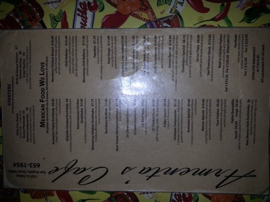 Menu photo 6 Armenta's Cafe San Angelo, TX