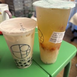 Bubble tea (came with the Taiwanese Braised Pork Over Rice Combo) & Baby Face Bubble tea (came with the Taiwanese Braised Pork Over Rice Combo) & Baby Face