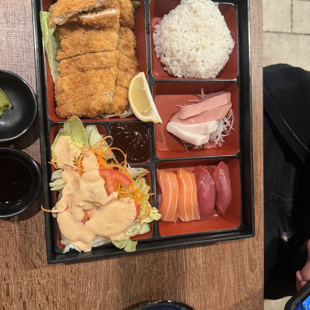 Bashamichi Sushi and Bar - 3 Items Bento Box - Japanese Near Me - Millbrae, California Bashamichi Sushi and Bar - 3 Items Bento Box - Japanese Near Me - Millbrae, California