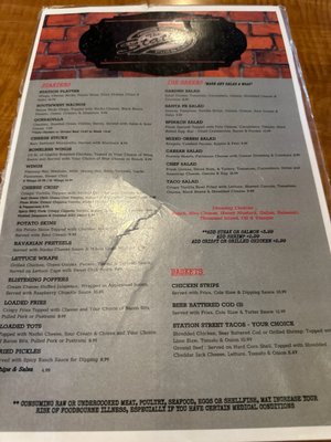 Menu photo 2 The Station Pub & Grill Tucson, AZ Menu photo 2 The Station Pub & Grill Tucson, AZ