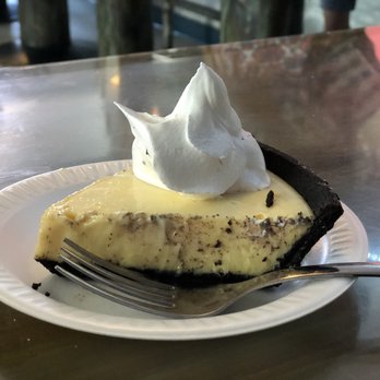 Dockside Dave's - Dave's key lime pie with an Oreo crust - yummy! - Seafood Near Me - Madeira Beach, Florida