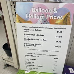 Michaels - Ballon pricing