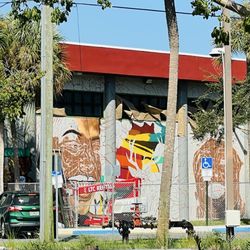 Johnny L Tigner Center - A new mural is being painted.