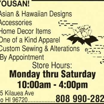 Syousan! - Sewing & Alterations Near Me - Hilo, Hawaii