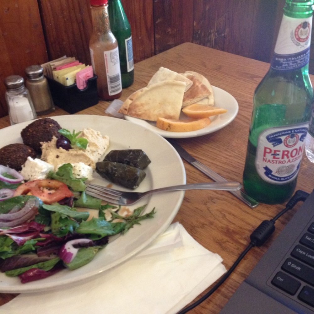 Cafe Francisco - Mediterranean plate and a Peroni during happy hour (4-7pm every day). - Coffee & Tea Near Me - San Francisco, California Cafe Francisco - Mediterranean plate and a Peroni during happy hour (4-7pm every day). - Coffee & Tea Near Me - San Francisco, California