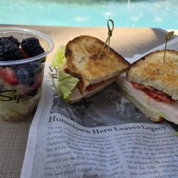 Retreat Pool & Cabanas - Turkey Sandwich with fruit