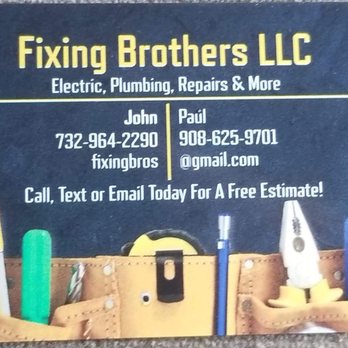 Fixing Brothers LLC - business card with tools - General Contractors Near Me - Westfield, New Jersey