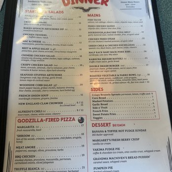 Buck's - If you could focus on this and make it larger, you could see the basic dinner menu - American Near Me - Woodside, California Buck's - If you could focus on this and make it larger, you could see the basic dinner menu - American Near Me - Woodside, California