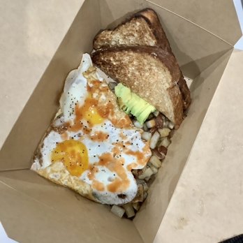 Stauf’s Coffee - Two egg breakfast w Tabasco sauce.  More yummy!! - Desserts Near Me - Columbus, Ohio